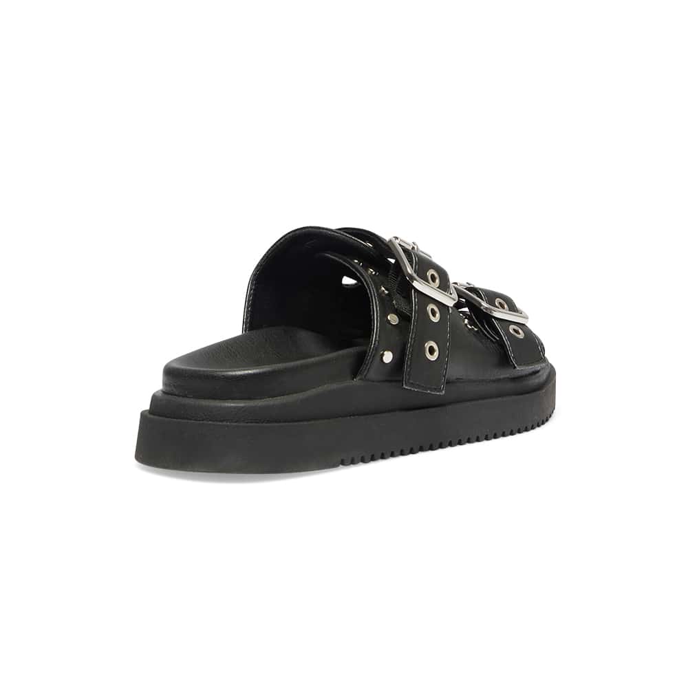 Zora Sandal in Black Smooth