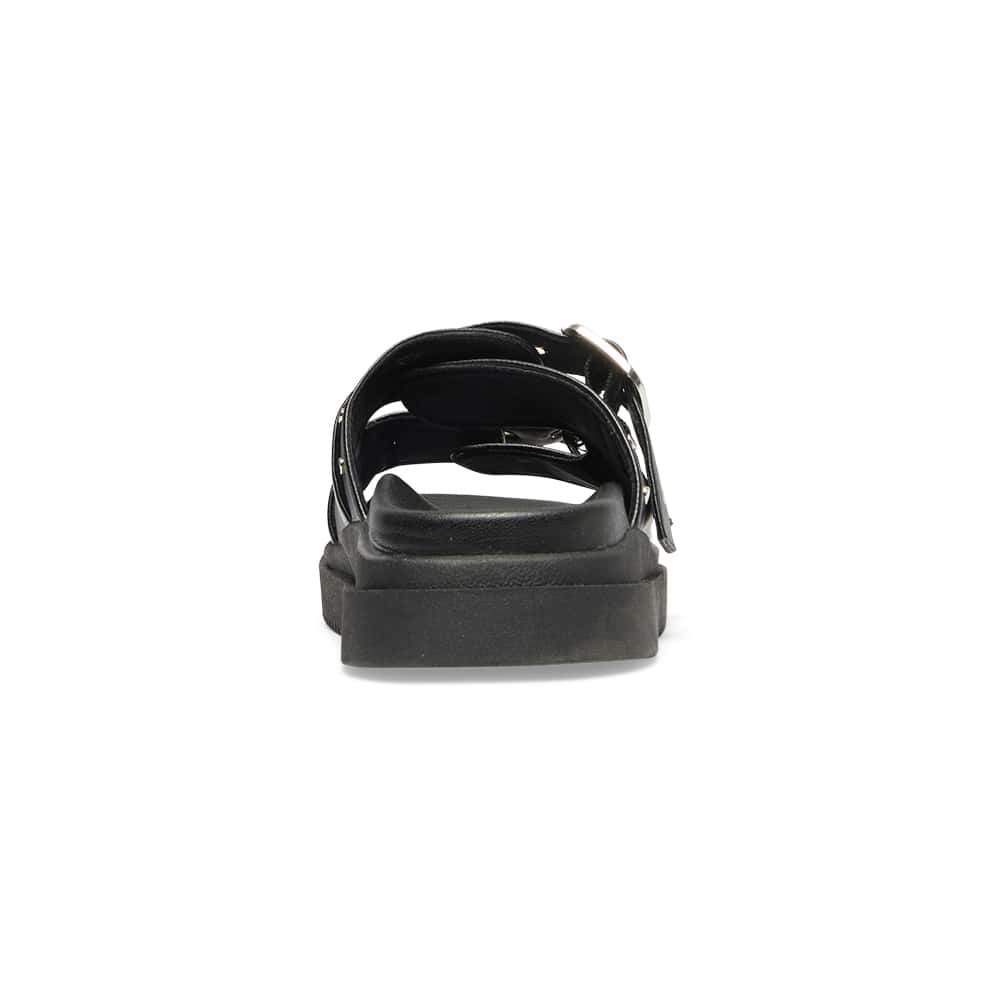 Zora Sandal in Black Smooth