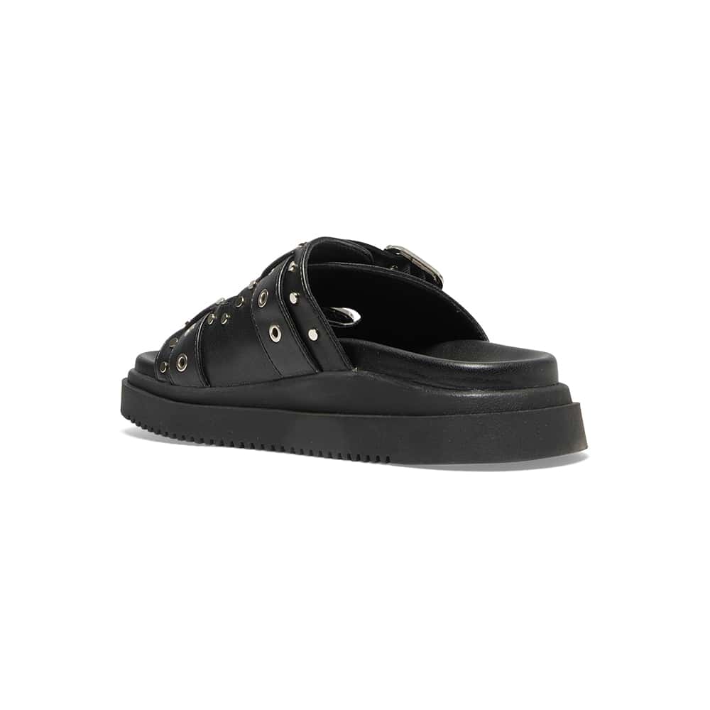 Zora Sandal in Black Smooth