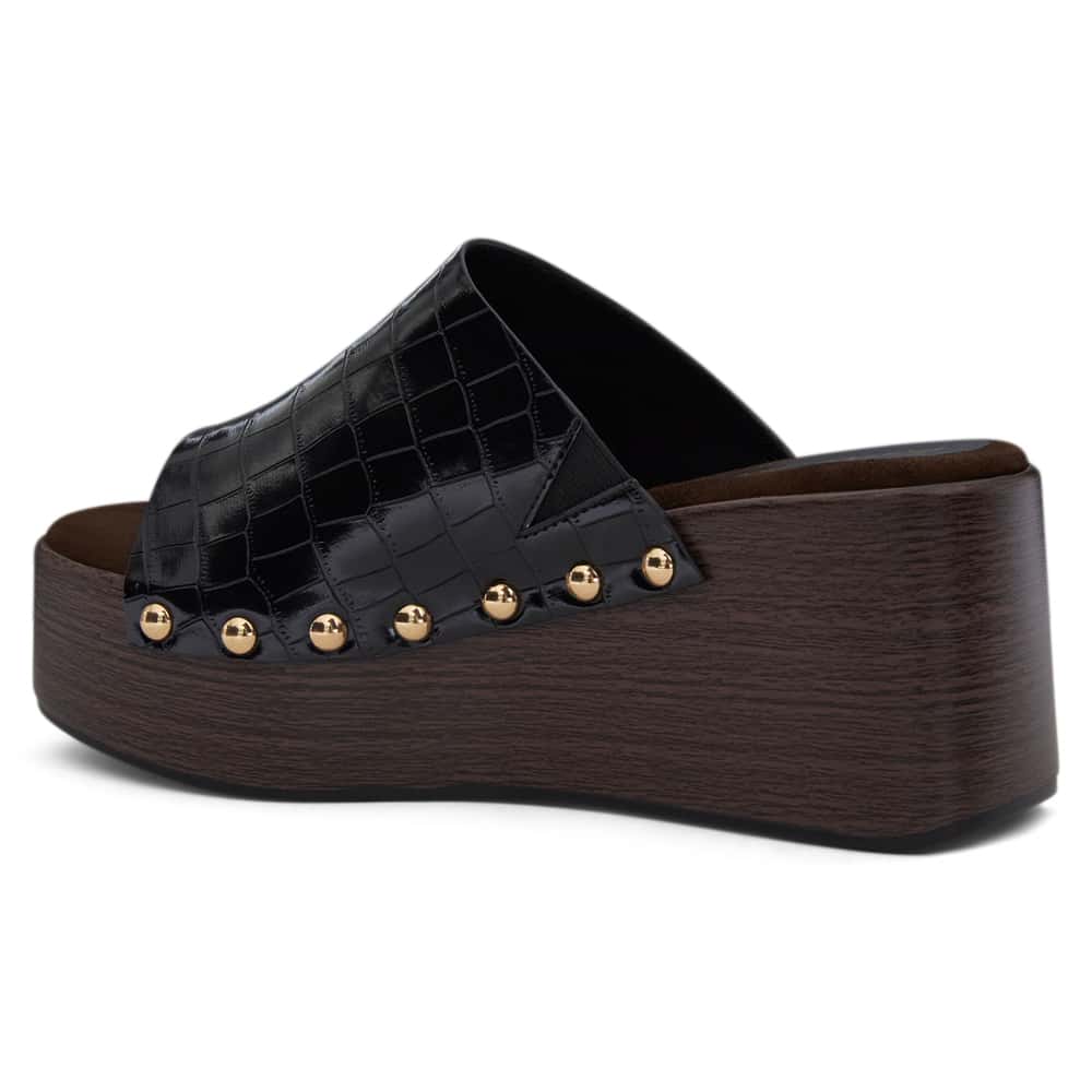 Zuri Slide in Black Croc