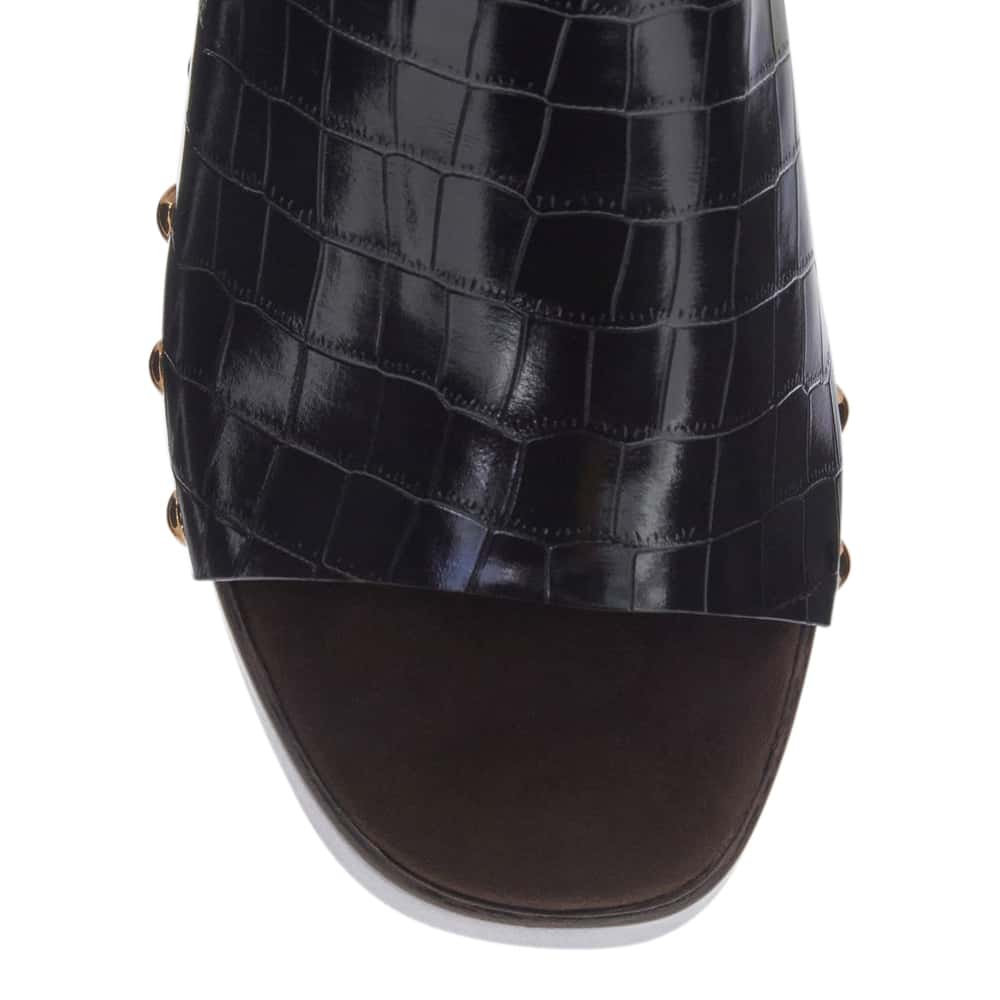 Zuri Slide in Black Croc