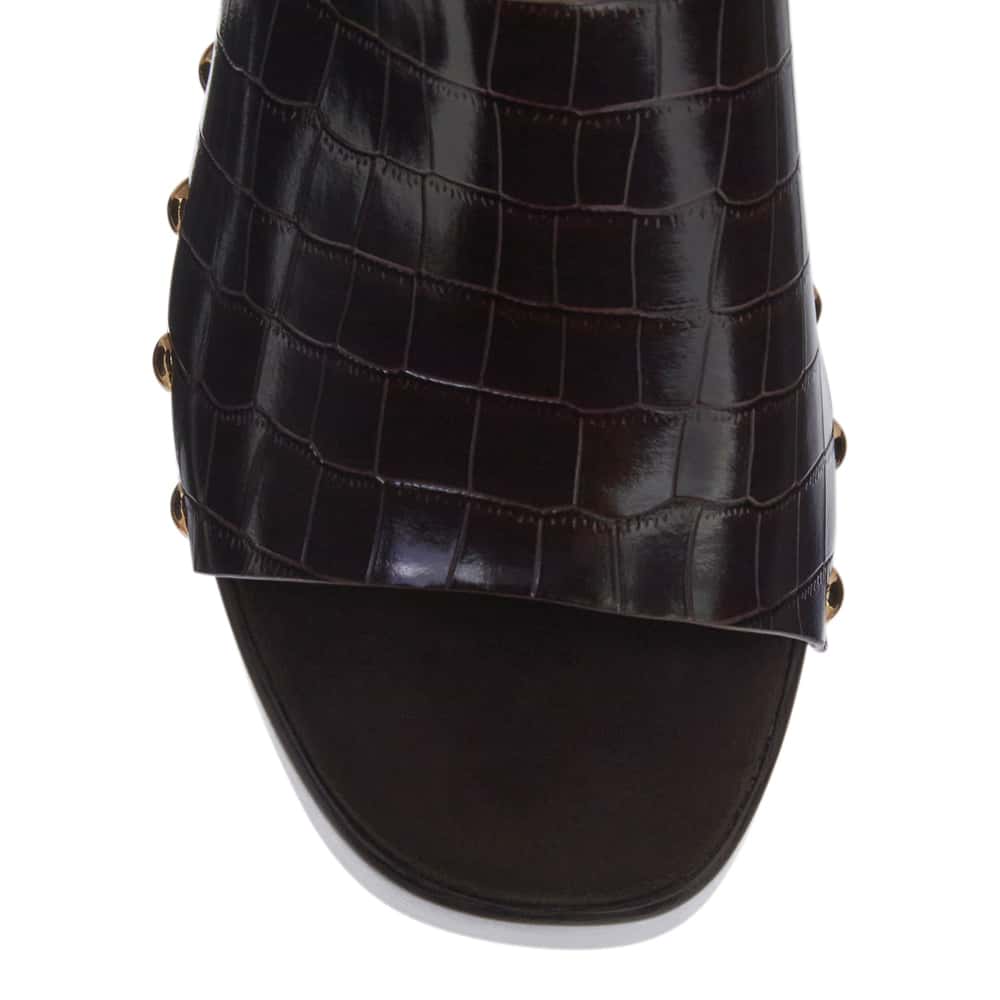 Zuri Slide in Chocolate Croc Croc