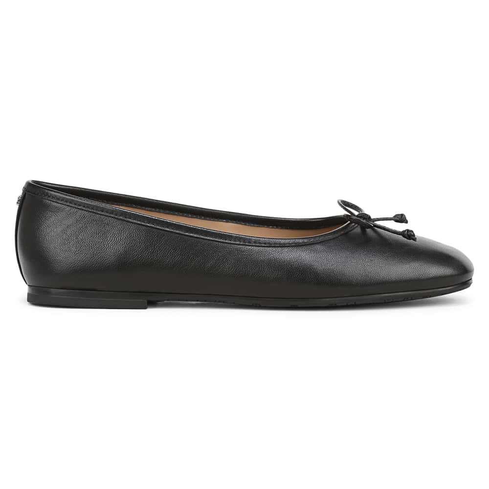 Alie Ballet Flat in Black Leather