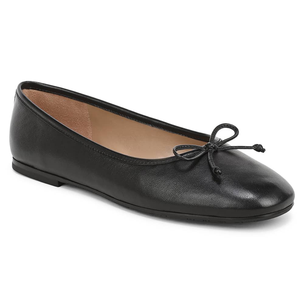 Alie Ballet Flat in Black Leather