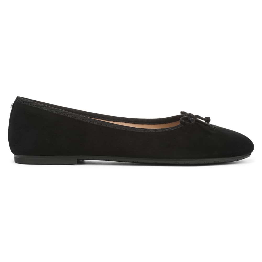 Alie Ballet Flat in Black Suede