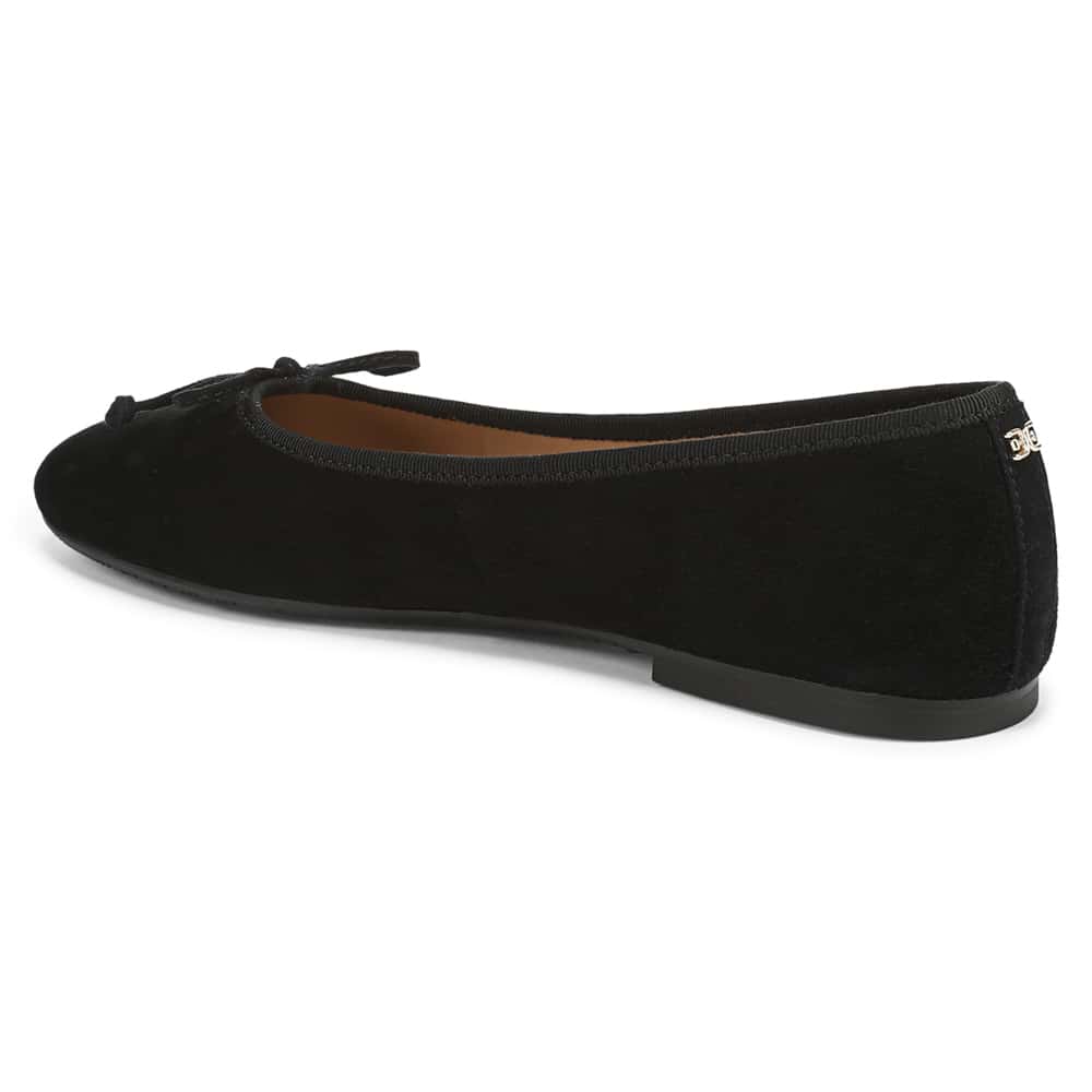 Alie Ballet Flat in Black Suede