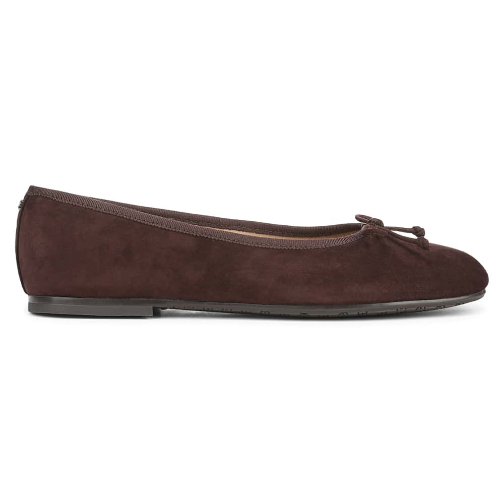 Alie Ballet Flat in CafÉ Noir Suede Suede