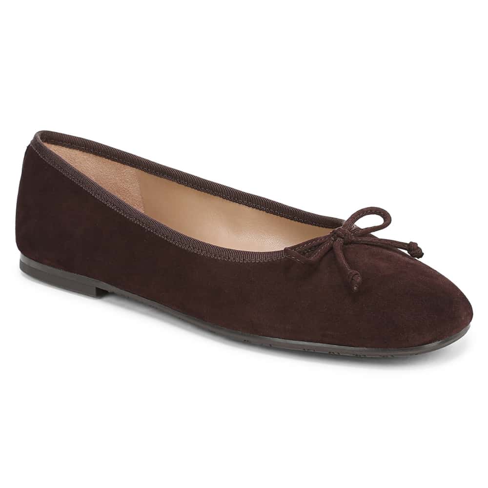 Alie Ballet Flat in CafÉ Noir Suede Suede