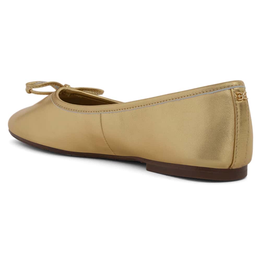 Alie Ballet Flat in Amber Gold  Leather