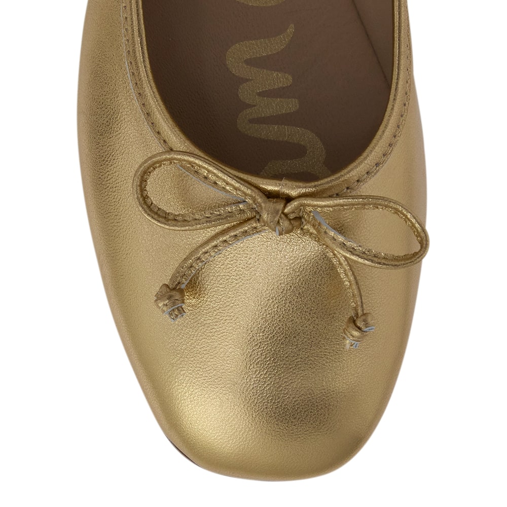 Alie Ballet Flat in Amber Gold  Leather