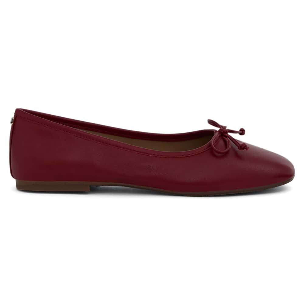 Alie Ballet Flat in Deep Scarlet Glove Leather