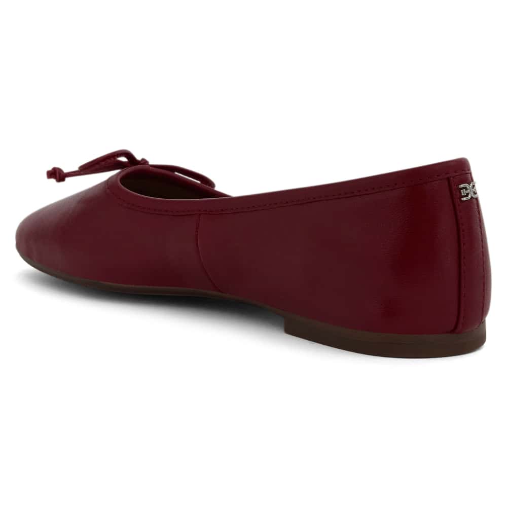 Alie Ballet Flat in Deep Scarlet Glove Leather