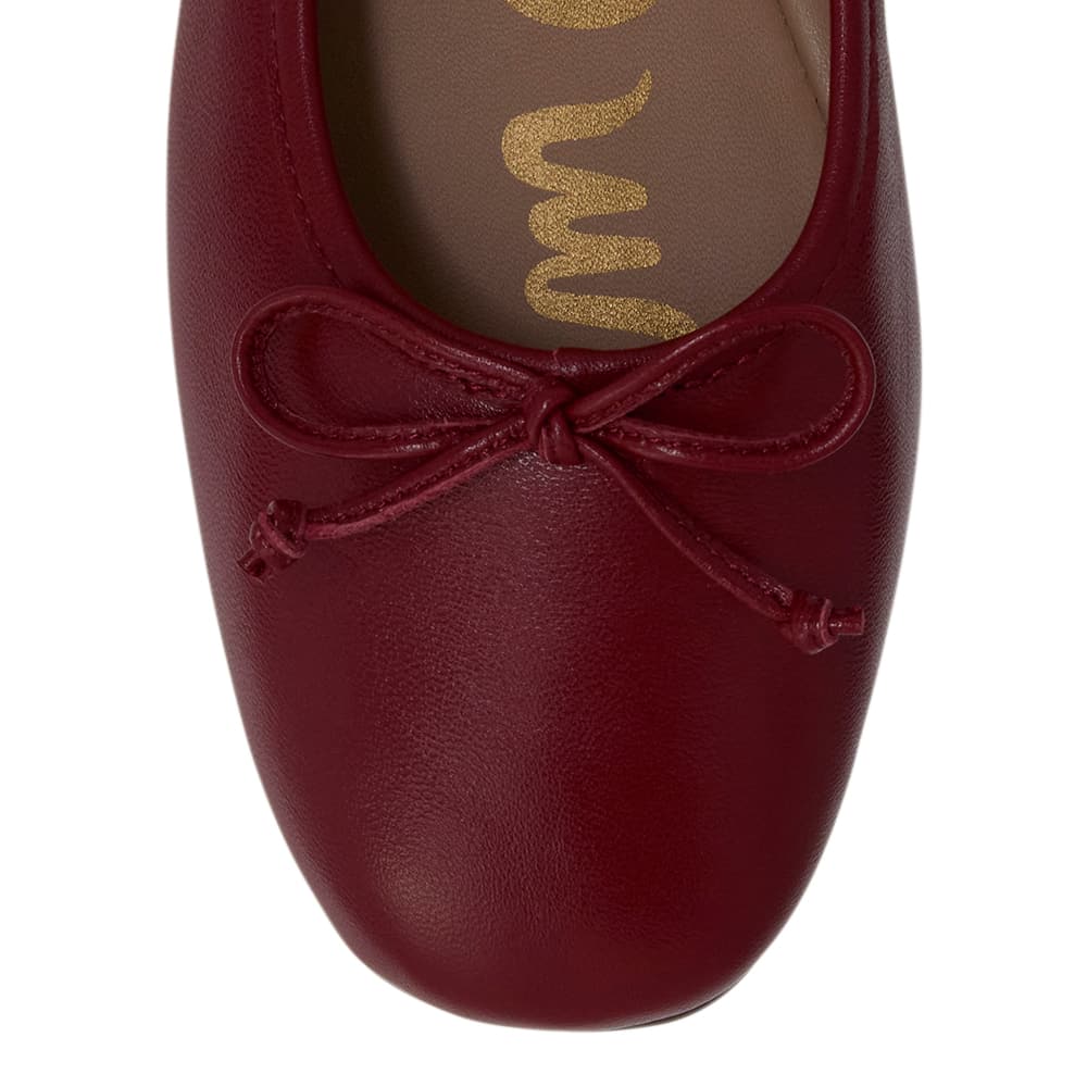 Alie Ballet Flat in Deep Scarlet Glove Leather
