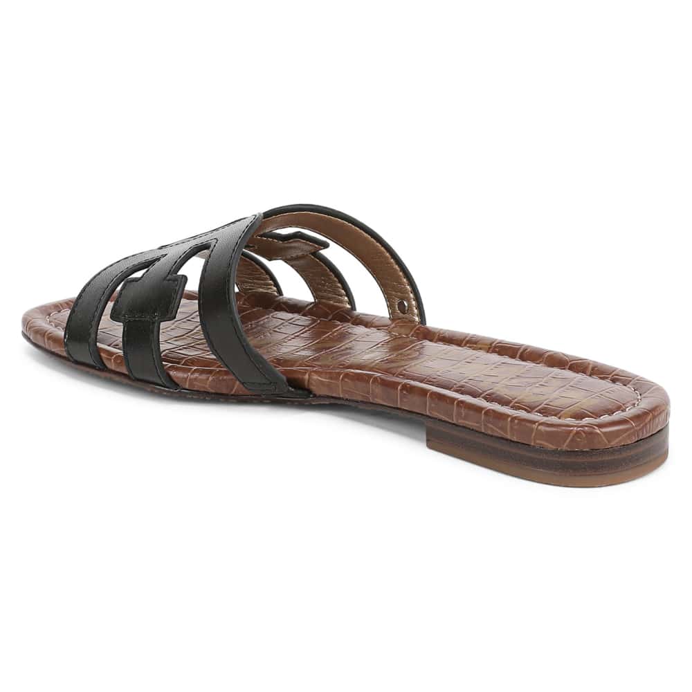 Bay Slide in Black Leather