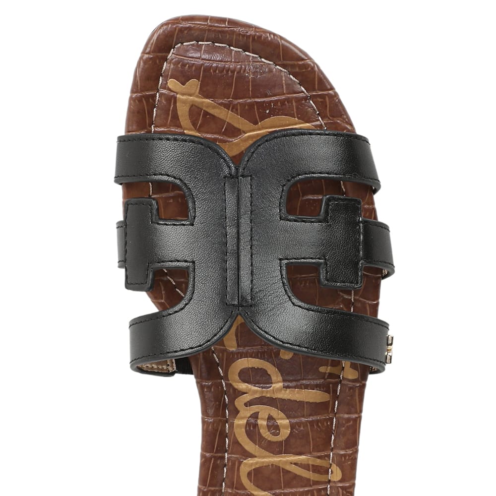 Bay Slide in Black Leather
