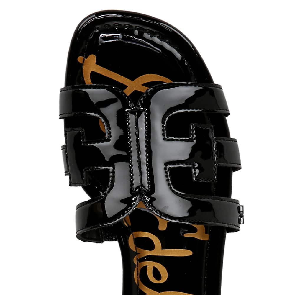 Bay Slide in Black Patent