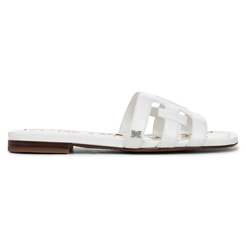 Bay Slide in Bright White Patent Patent