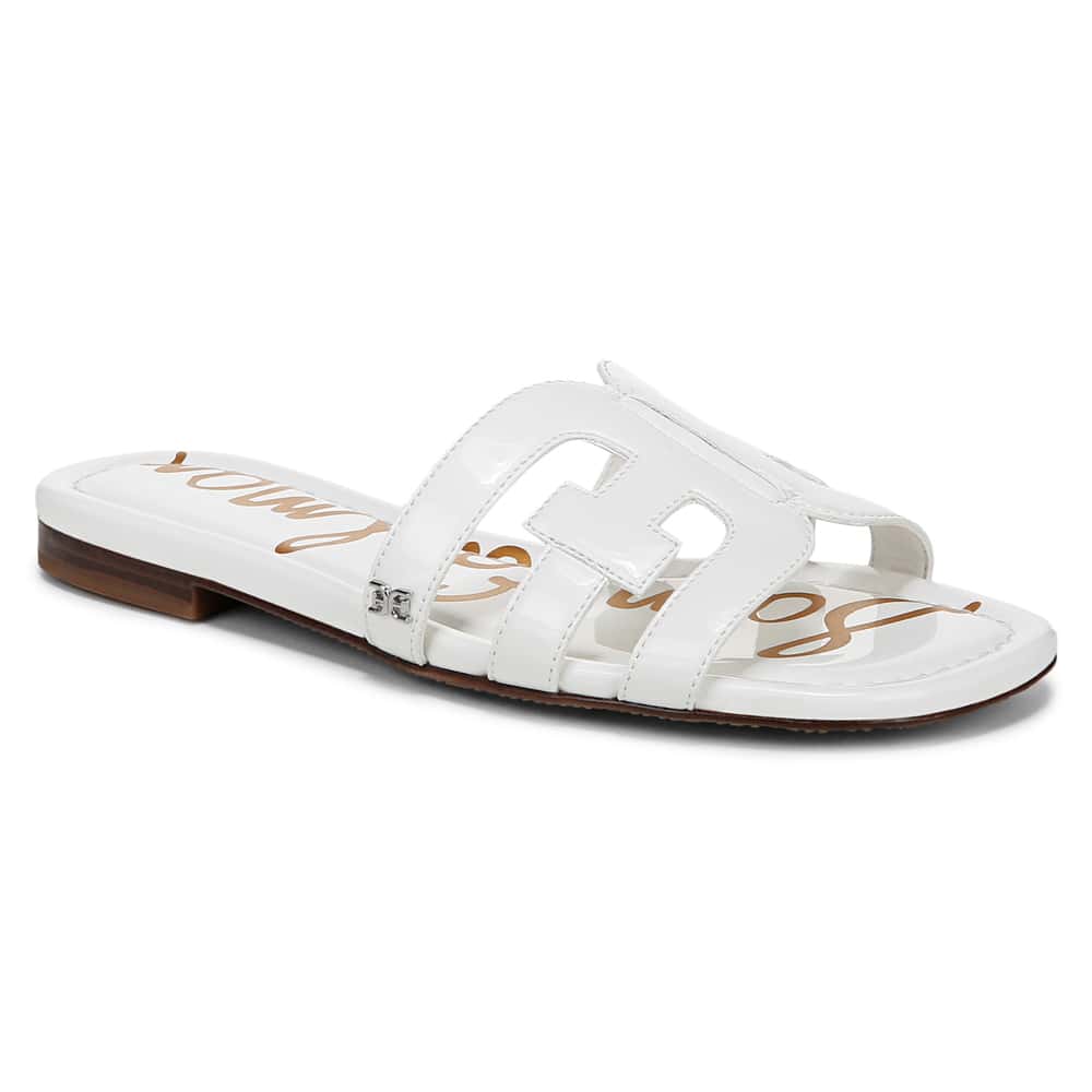 Bay Slide in Bright White Patent Patent