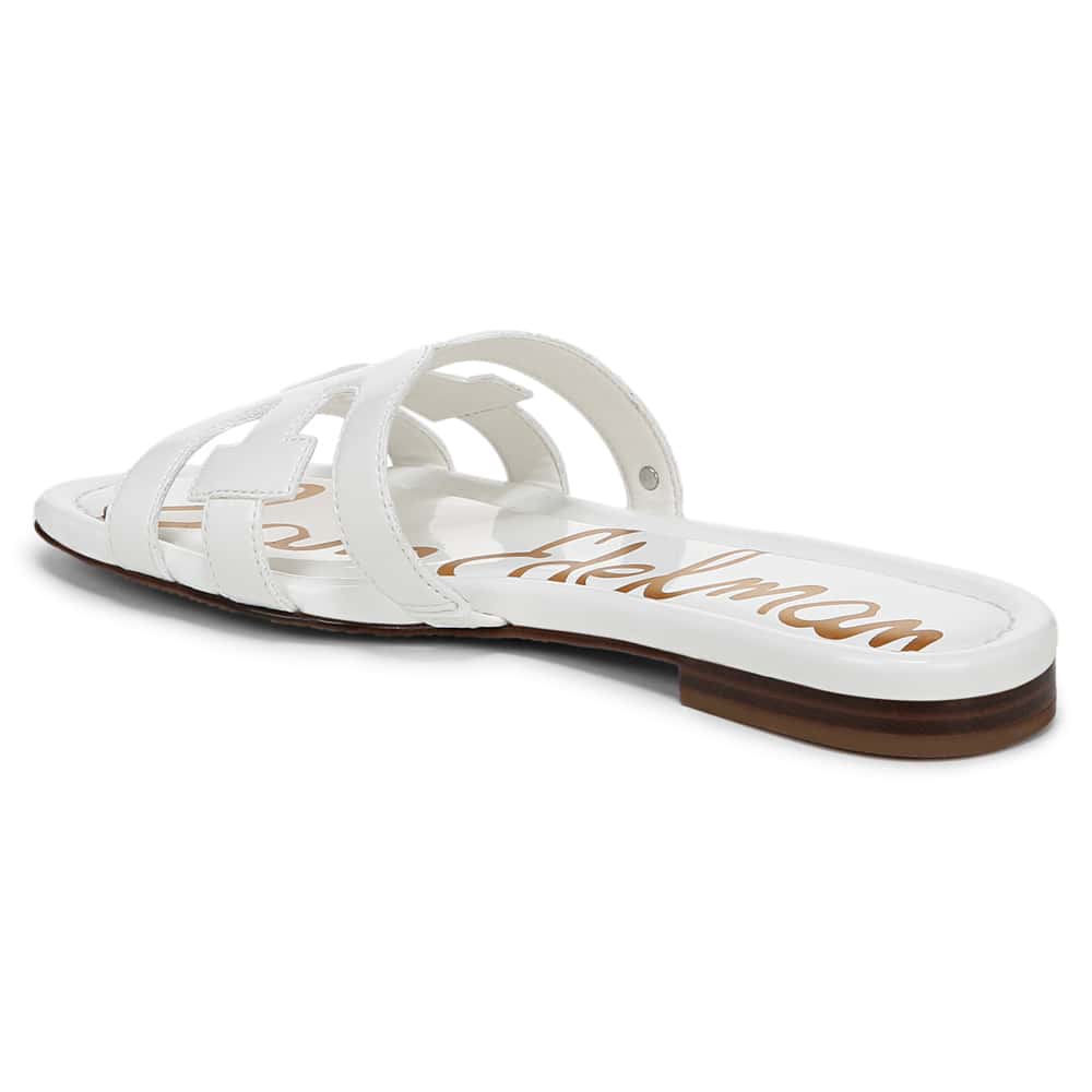 Bay Slide in Bright White Patent Patent