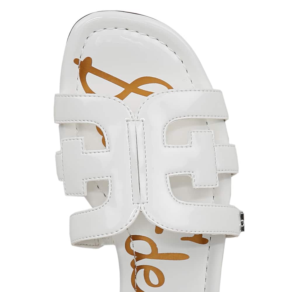 Bay Slide in Bright White Patent Patent