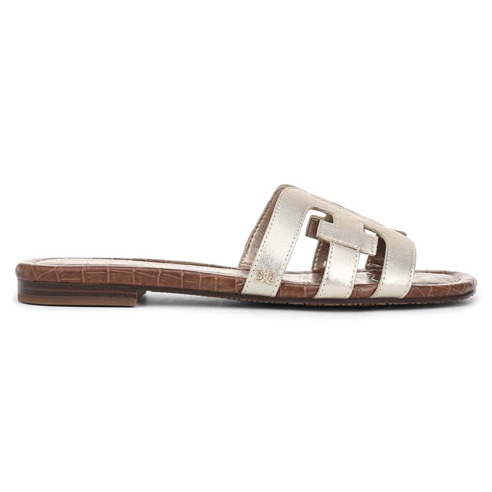 Bay Slide in Molten Gold Leather