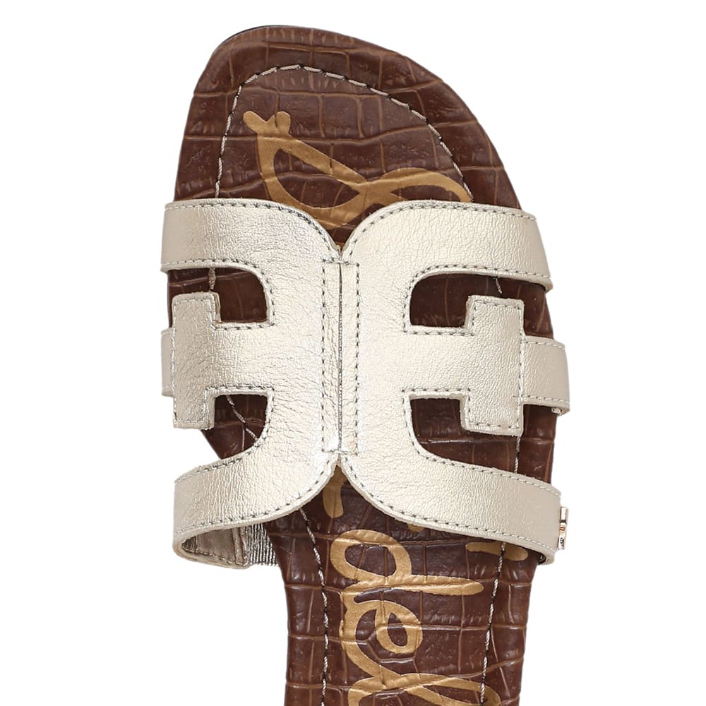 Bay Slide in Molten Gold Leather