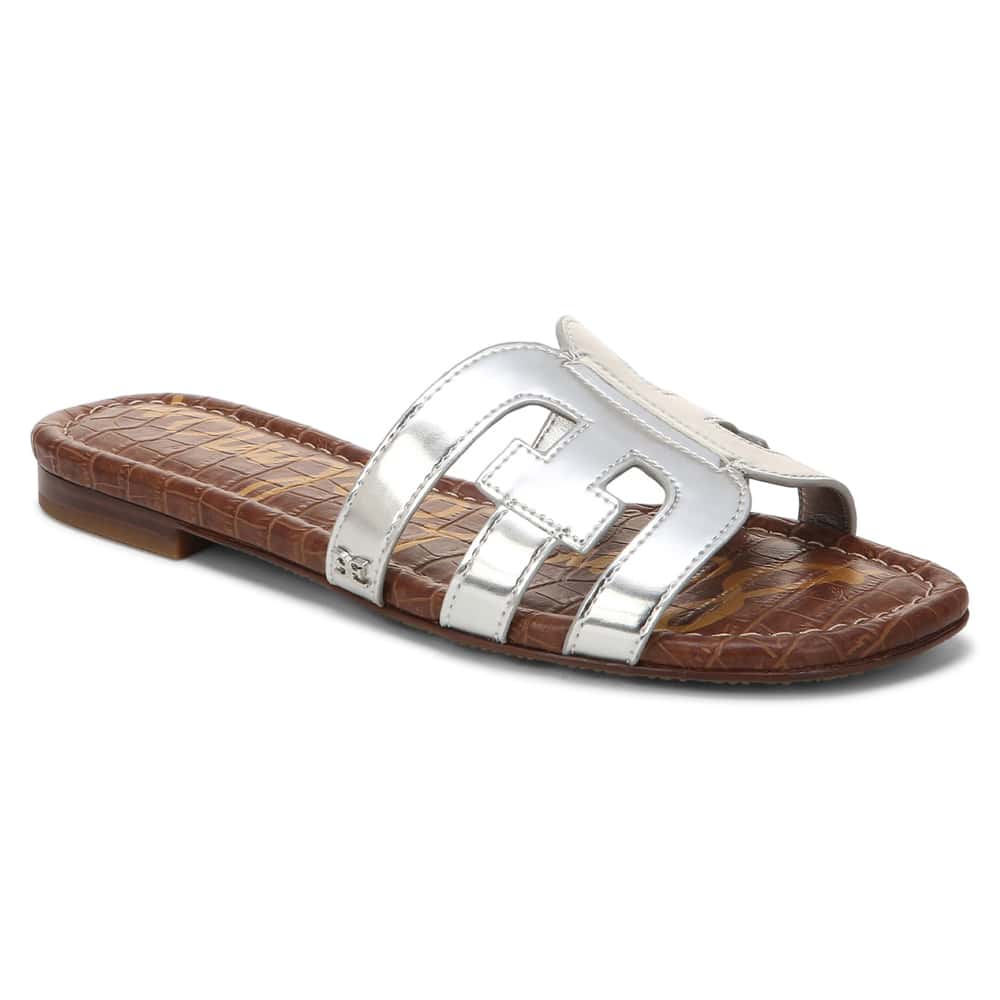 Bay Slide in Soft Silver Glove Leather