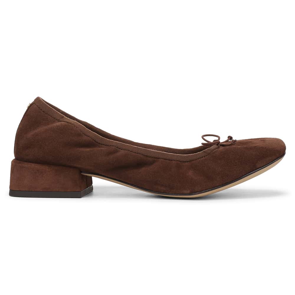 Belle Ballet Flat in Ande Brown Suede