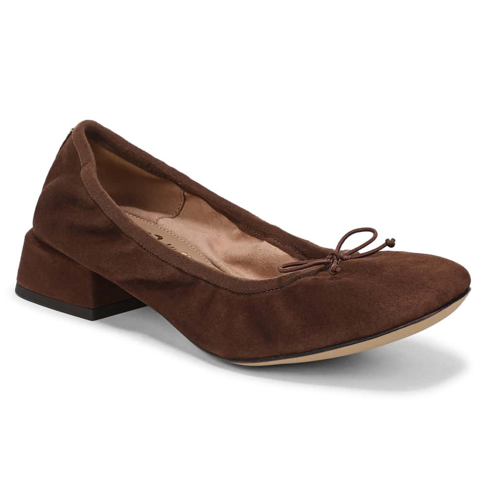 Belle Ballet Flat in Ande Brown Suede