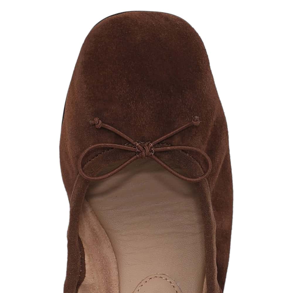 Belle Ballet Flat in Ande Brown Suede