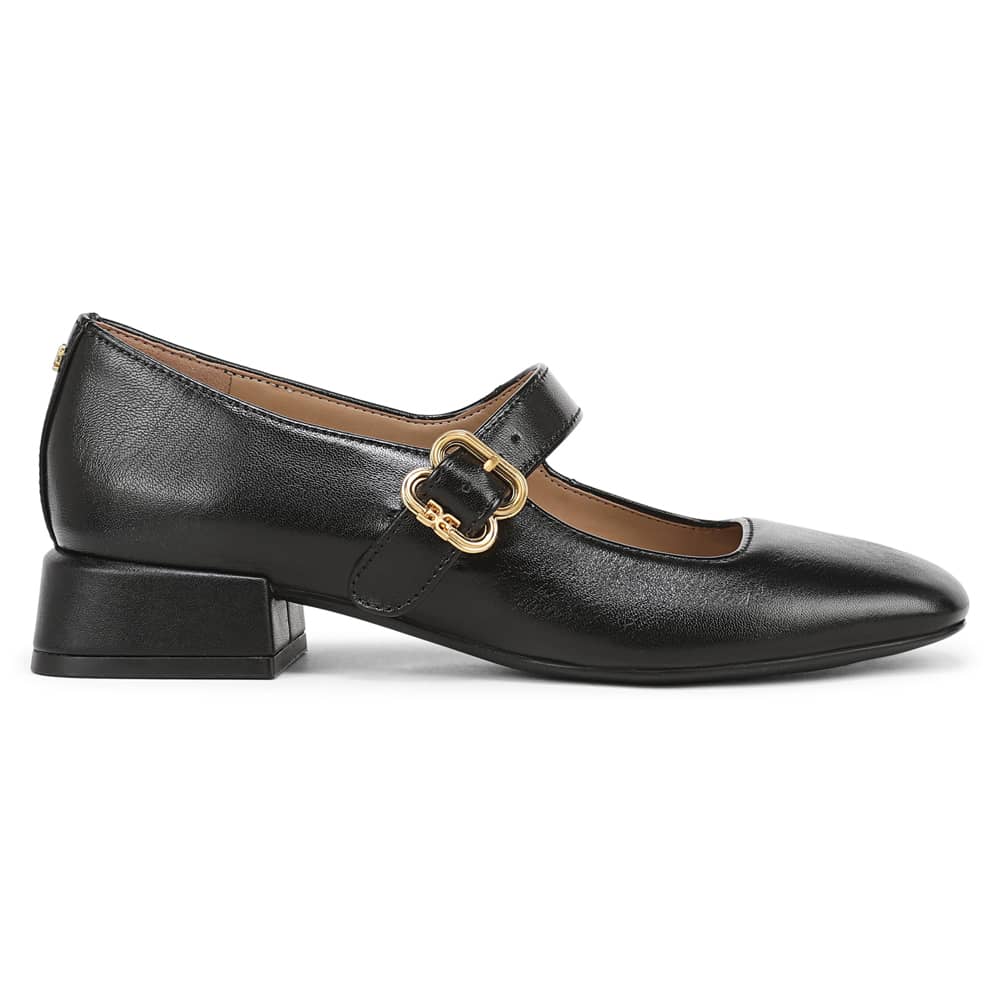 Betsey Heel in Black Leather