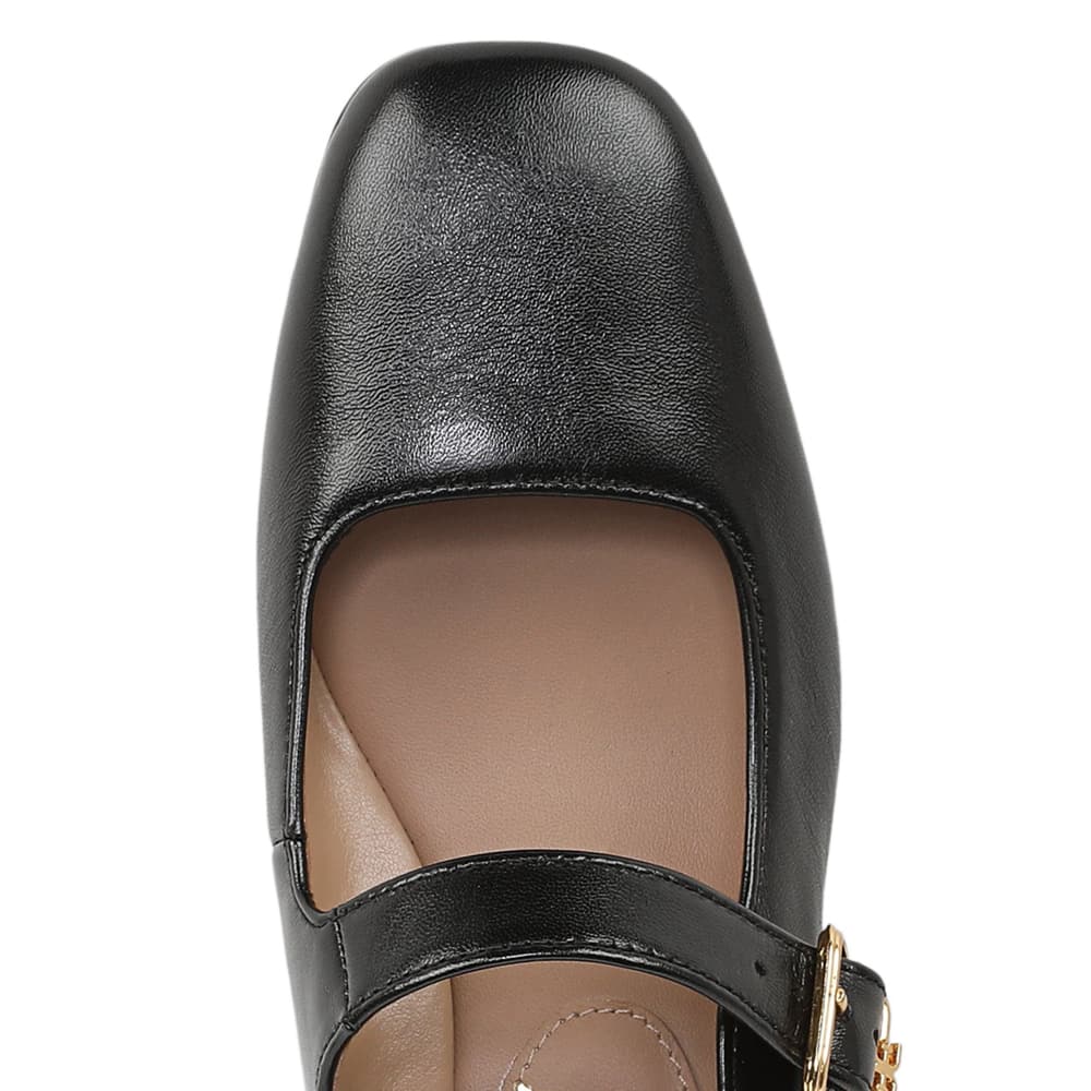 Betsey Heel in Black Leather