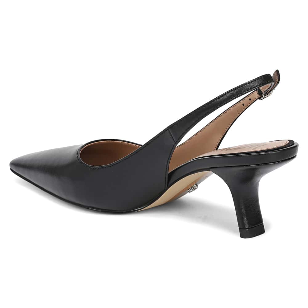 Bianka Sling Heel in Black Leather