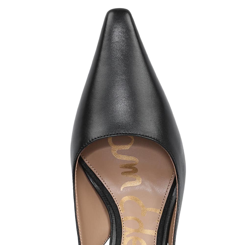 Bianka Sling Heel in Black Leather
