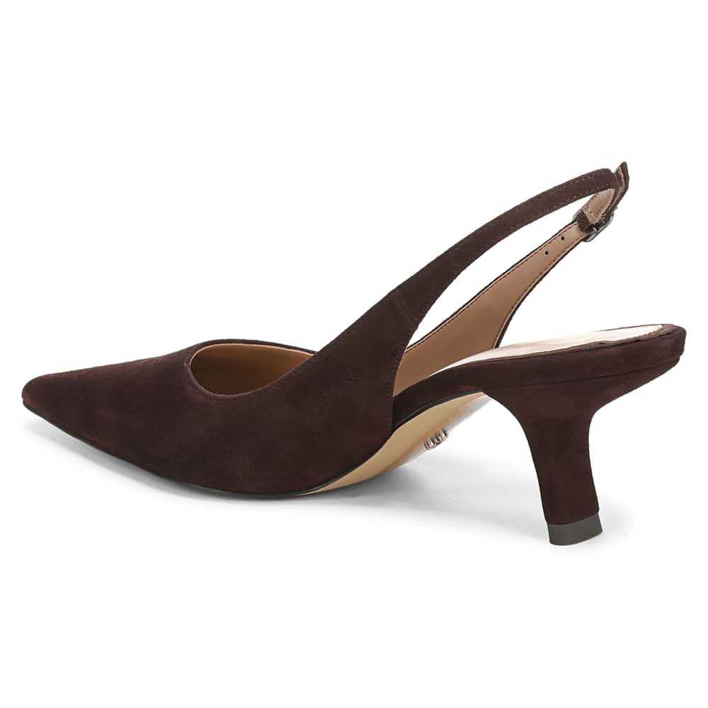 Bianka Sling Heel in CafÉ Noir Suede Suede