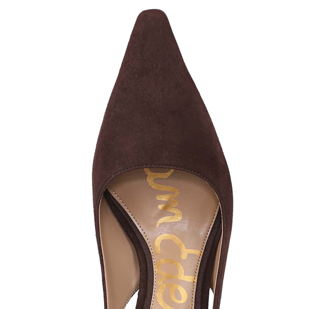 Bianka Sling Heel in CafÉ Noir Suede Suede