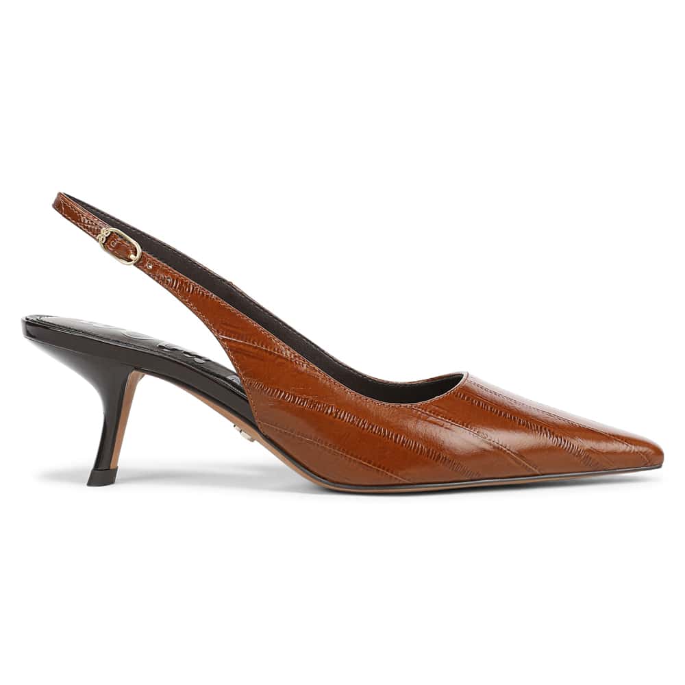 Bianka Sling Heel in French Cognac Leather