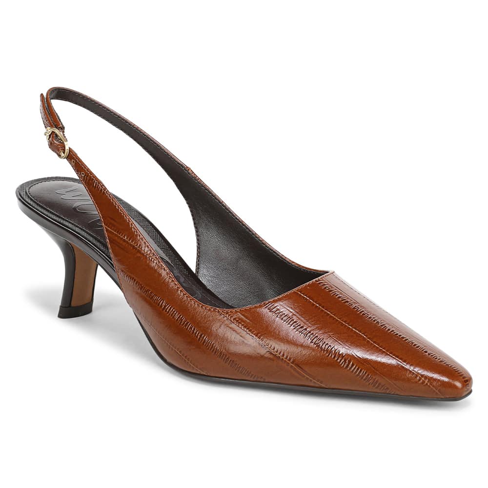 Bianka Sling Heel in French Cognac Leather