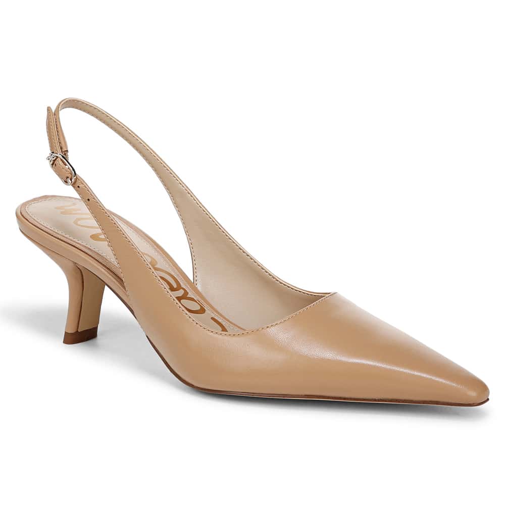 Bianka Sling Heel in French Sand Glove Leather