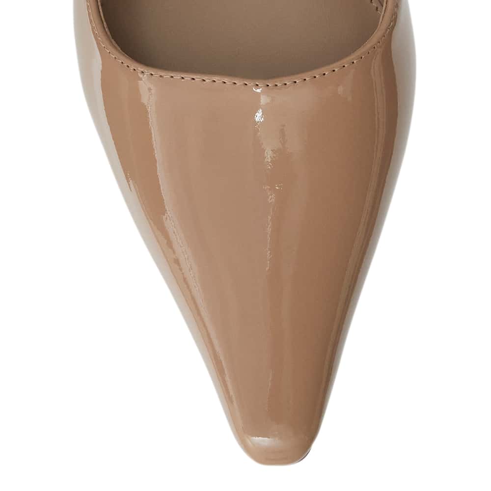 Bianka Sling Heel in Golden Sand Patent Leather
