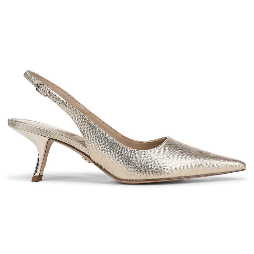Bianka Sling Heel in Goldleaf Metallic Leather