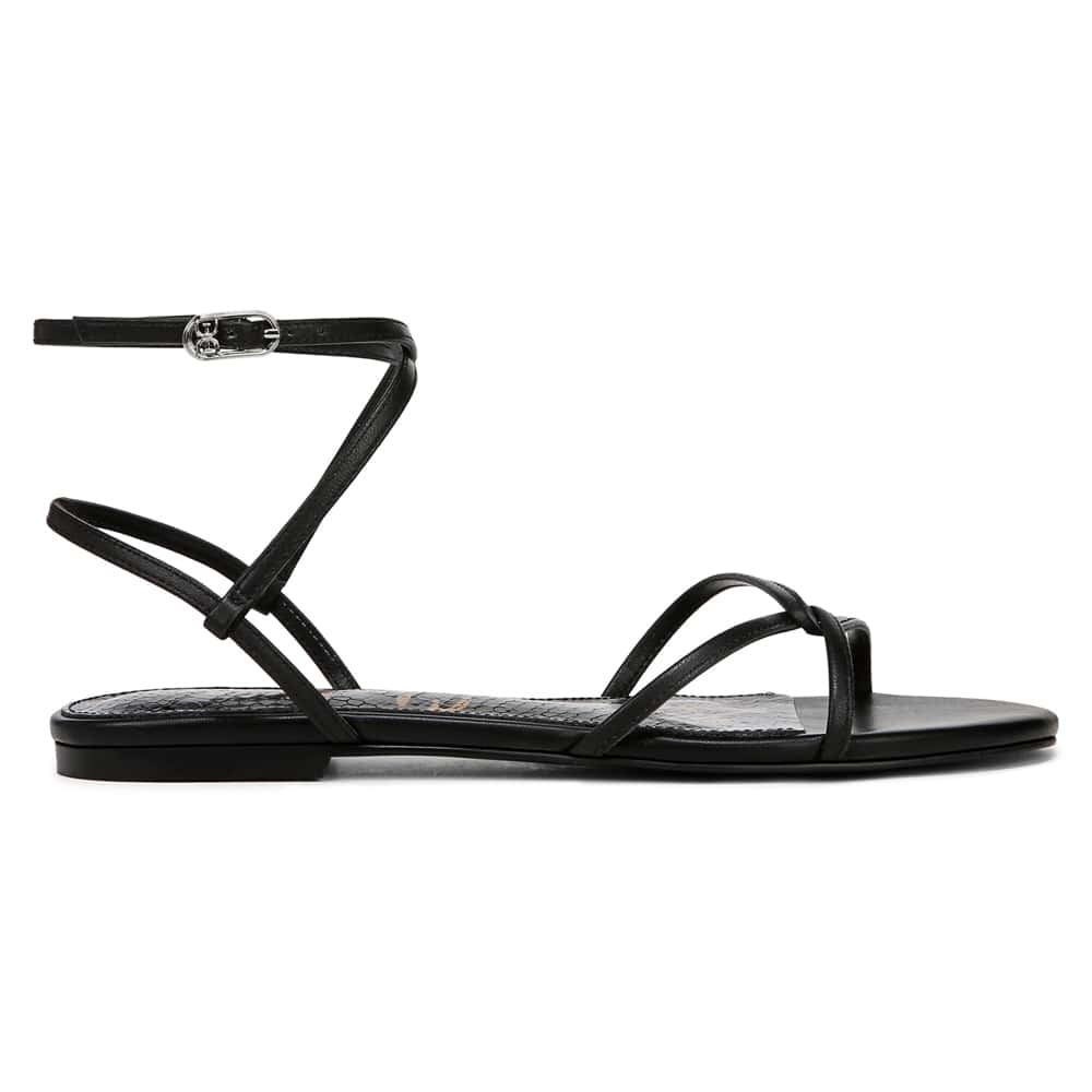 Ellina Sandal in Black Leather
