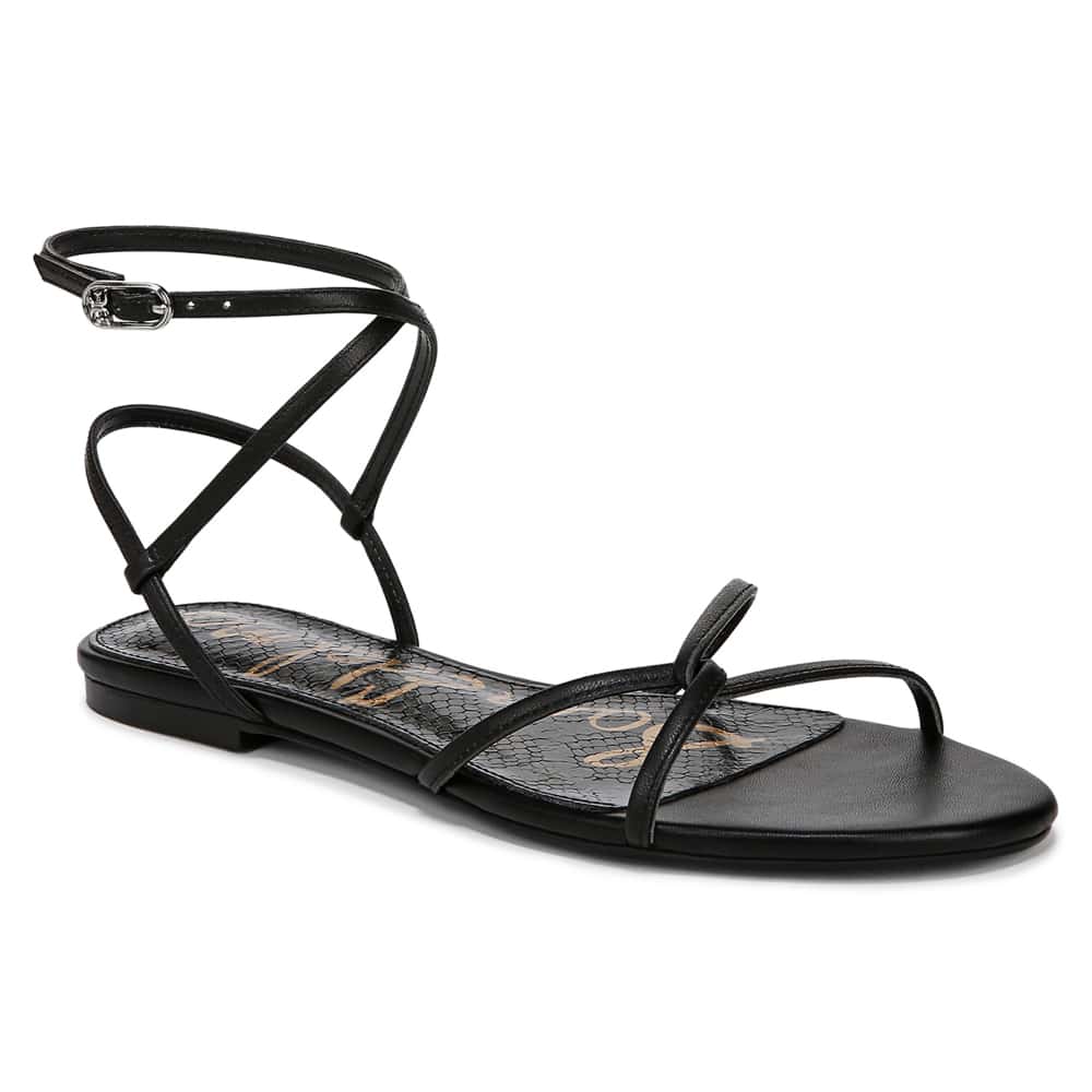 Ellina Sandal in Black Leather