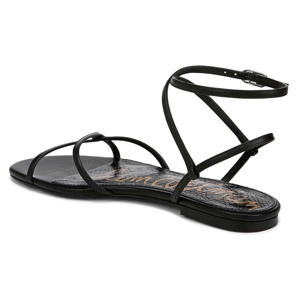 Ellina Sandal in Black Leather