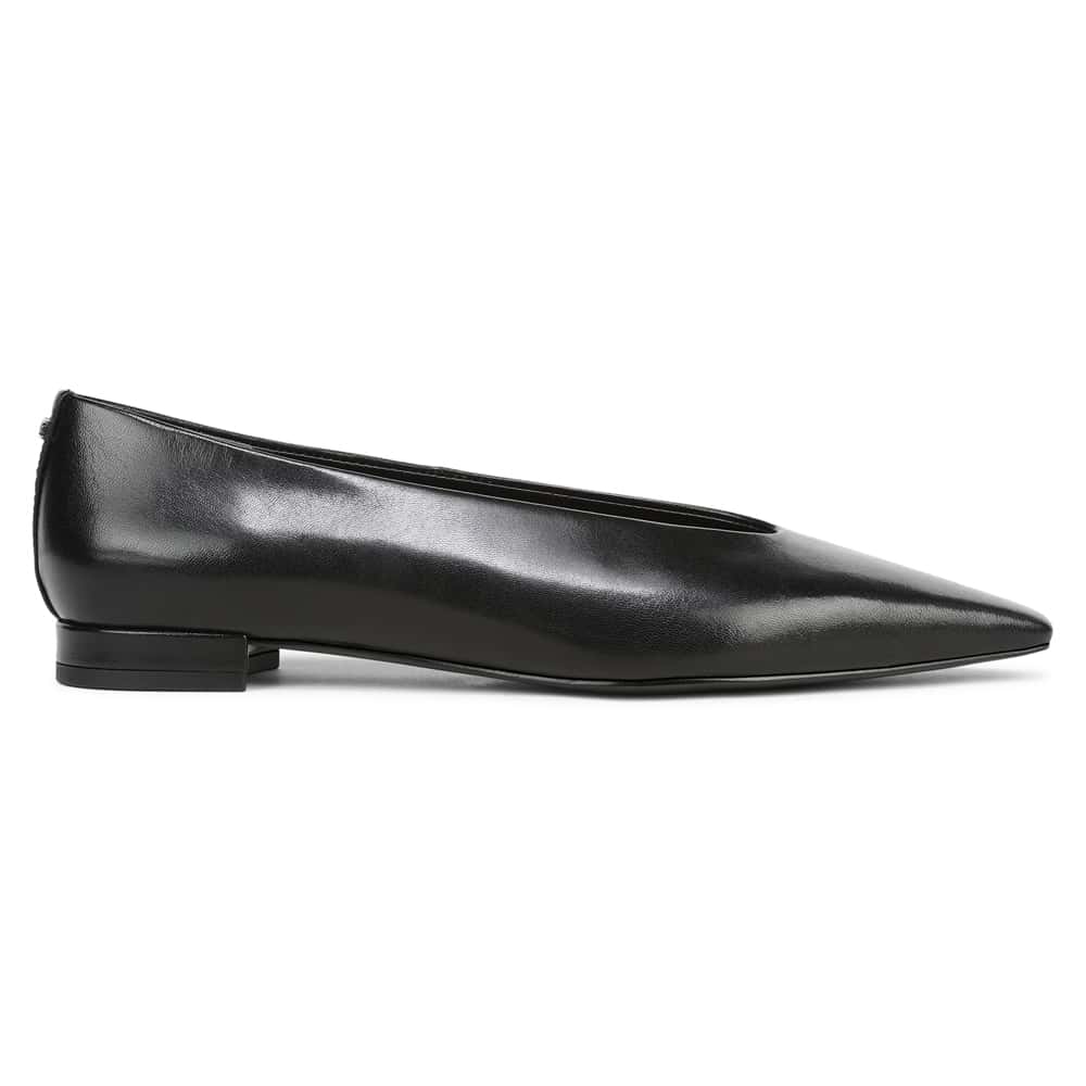 Emory Ballet Flat in Black Leather