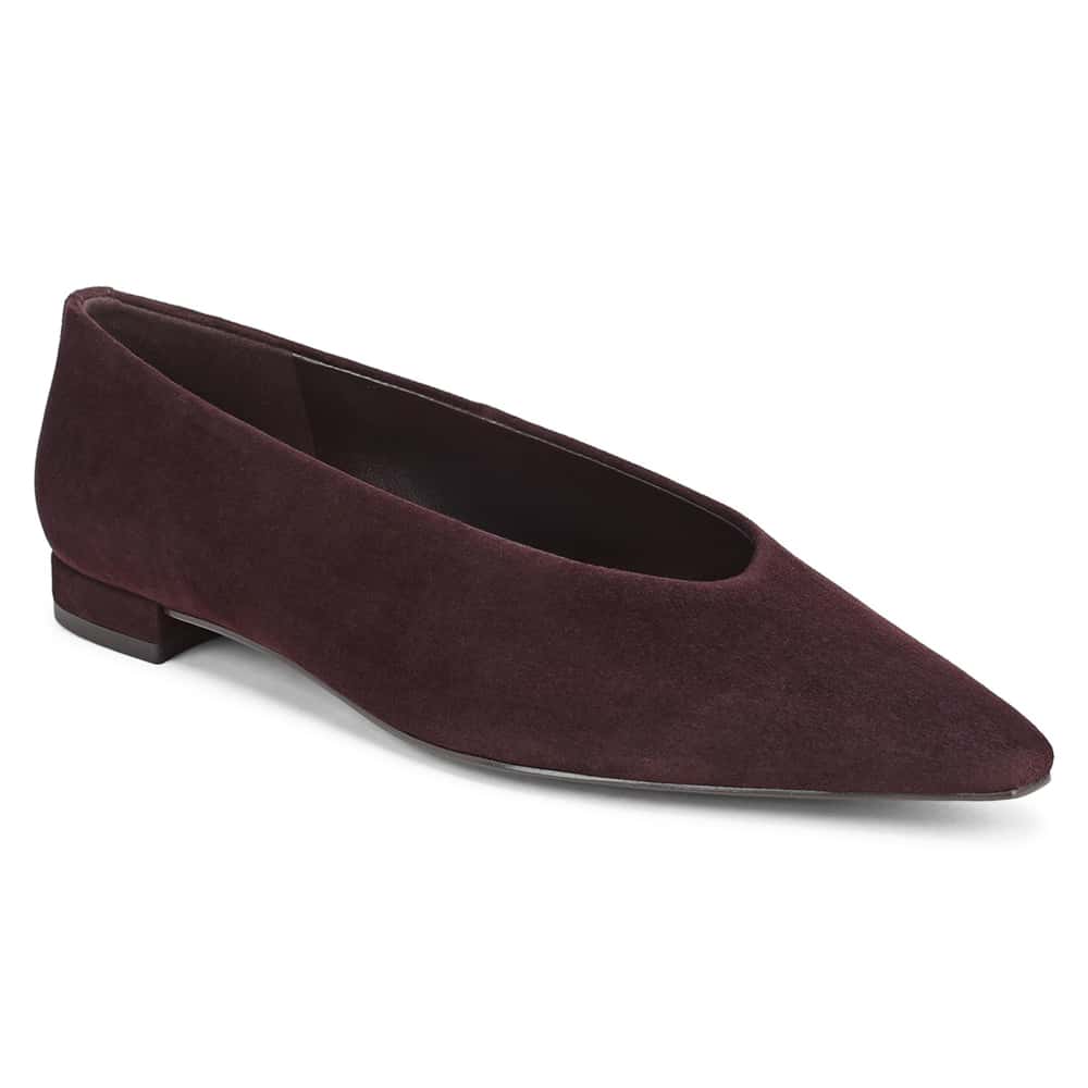 Emory Ballet Flat in Cafe Noir Suede