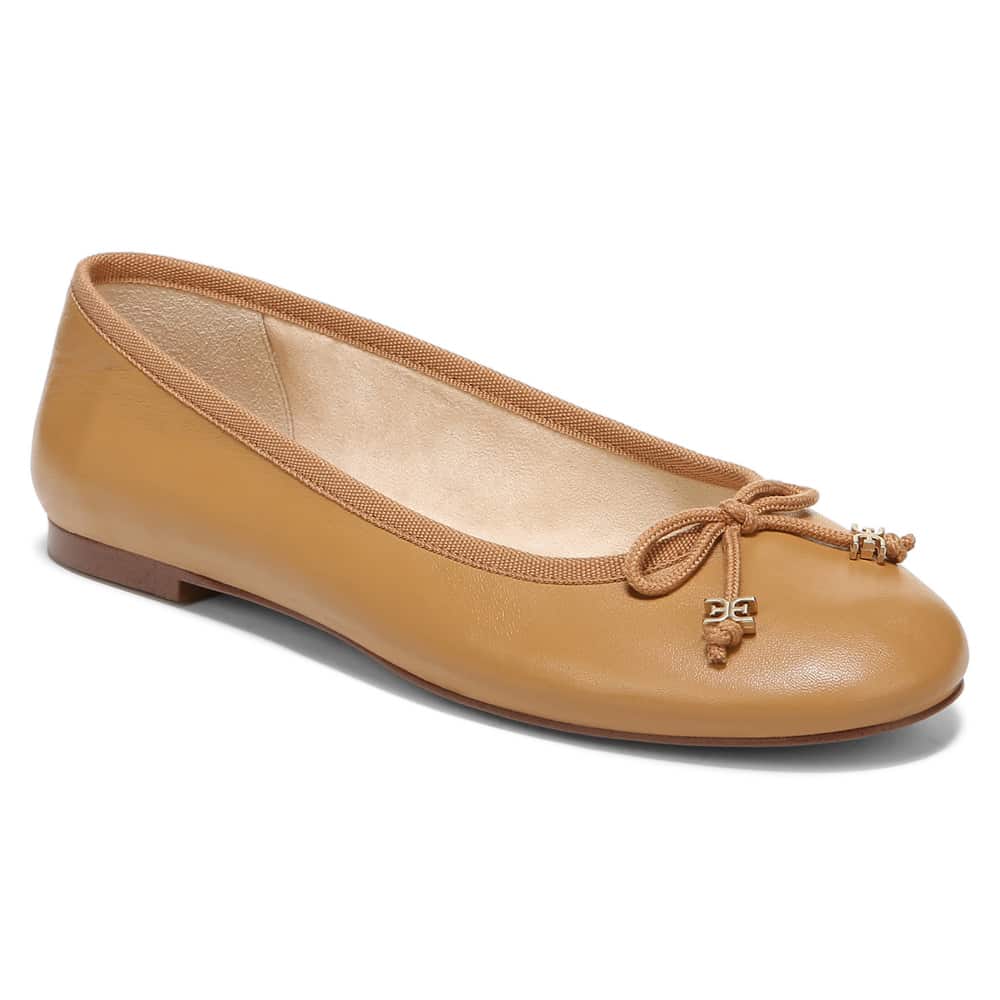 Felicia Luxe Ballet Flat in Buff Tan Glove Leather