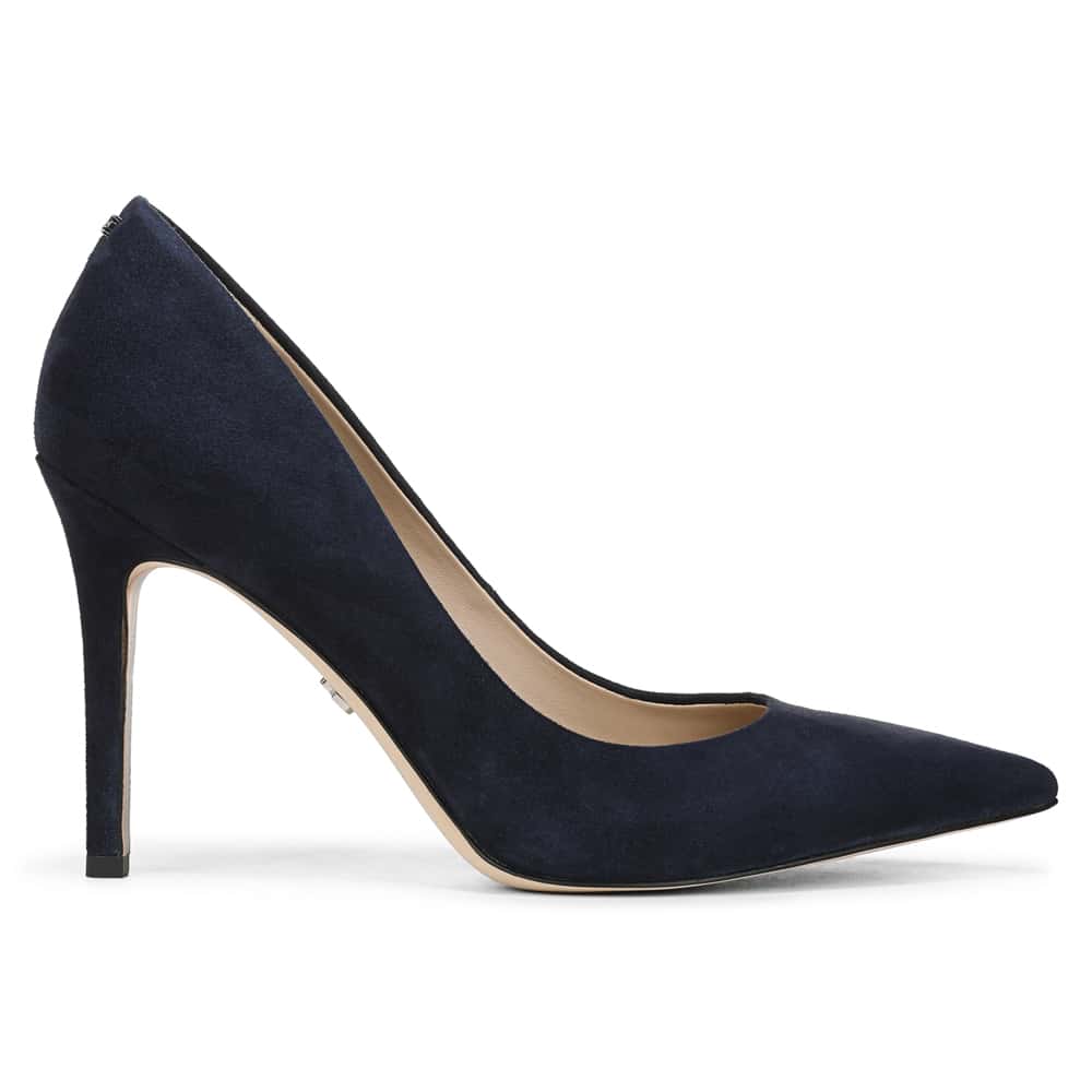 Hazel Heel in Baltic Navy Suede Leather