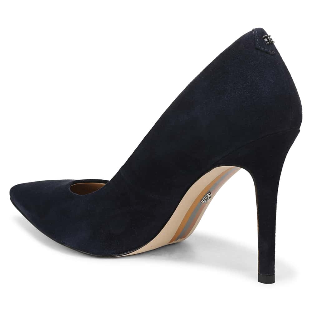 Hazel Heel in Baltic Navy Suede Leather