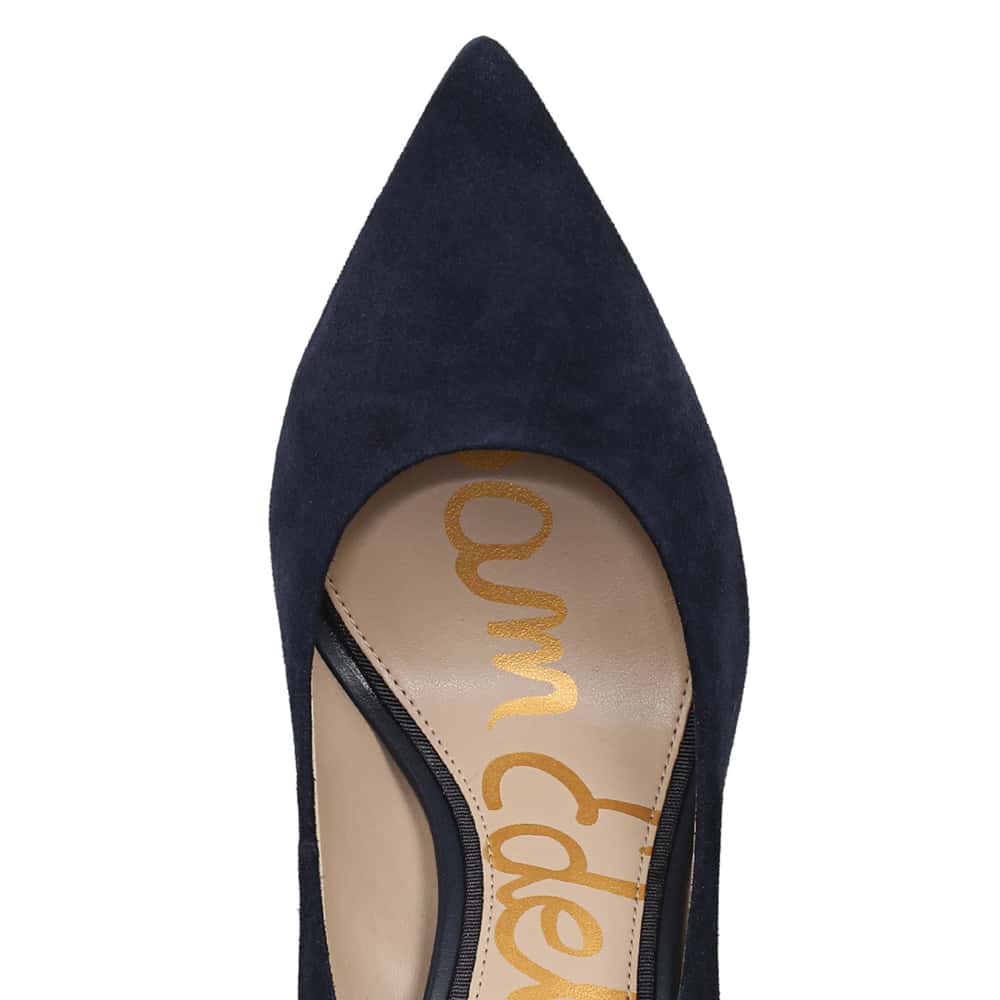 Hazel Heel in Baltic Navy Suede Leather